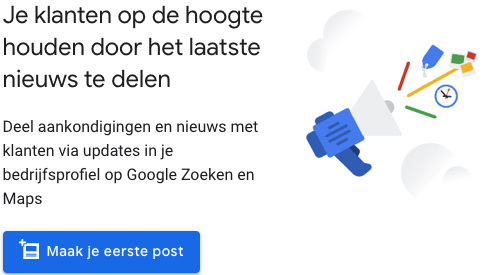 Maak je eerste post op je google business profiel
