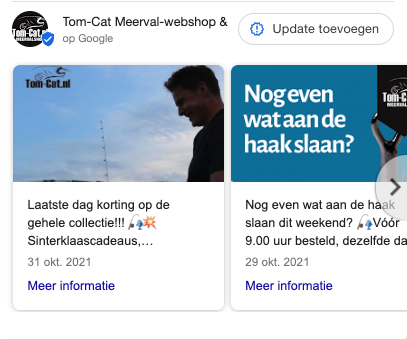 Voorbeeld van Google Posts gebruik